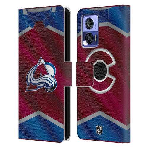 NHL Colorado Avalanche Jersey Leather Book Wallet Case Cover For Motorola Edge 30 Neo 5G