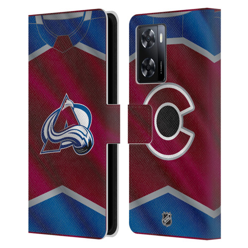 NHL Colorado Avalanche Jersey Leather Book Wallet Case Cover For OPPO A57s