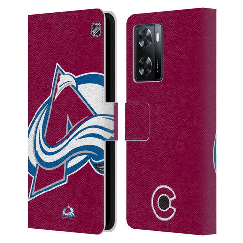 NHL Colorado Avalanche Oversized Leather Book Wallet Case Cover For OPPO A57s