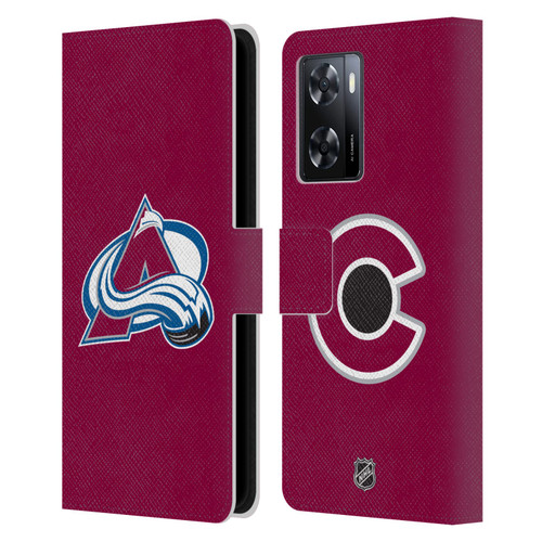 NHL Colorado Avalanche Plain Leather Book Wallet Case Cover For OPPO A57s
