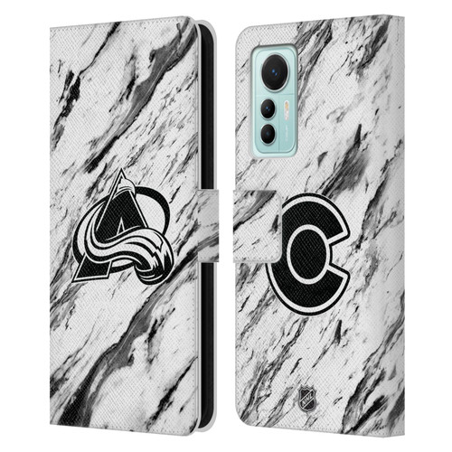 NHL Colorado Avalanche Marble Leather Book Wallet Case Cover For Xiaomi 12 Lite