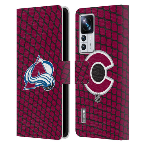 NHL Colorado Avalanche Net Pattern Leather Book Wallet Case Cover For Xiaomi 12T Pro