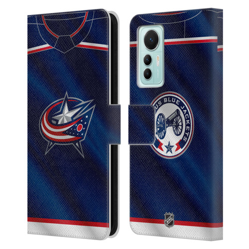 NHL Columbus Blue Jackets Jersey Leather Book Wallet Case Cover For Xiaomi 12 Lite