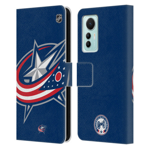 NHL Columbus Blue Jackets Oversized Leather Book Wallet Case Cover For Xiaomi 12 Lite