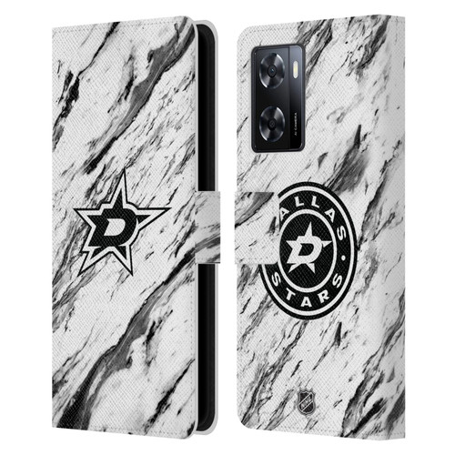 NHL Dallas Stars Marble Leather Book Wallet Case Cover For OPPO A57s