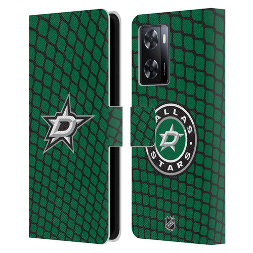NHL Dallas Stars Net Pattern Leather Book Wallet Case Cover For OPPO A57s