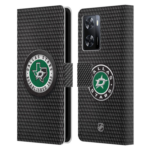 NHL Dallas Stars Puck Texture Leather Book Wallet Case Cover For OPPO A57s