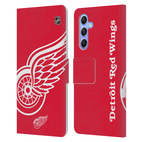 NHL Detroit Red Wings Oversized Leather Book Wallet Case Cover For Samsung Galaxy A34 5G