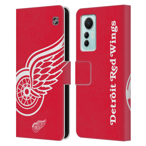 NHL Detroit Red Wings Oversized Leather Book Wallet Case Cover For Xiaomi 12 Lite
