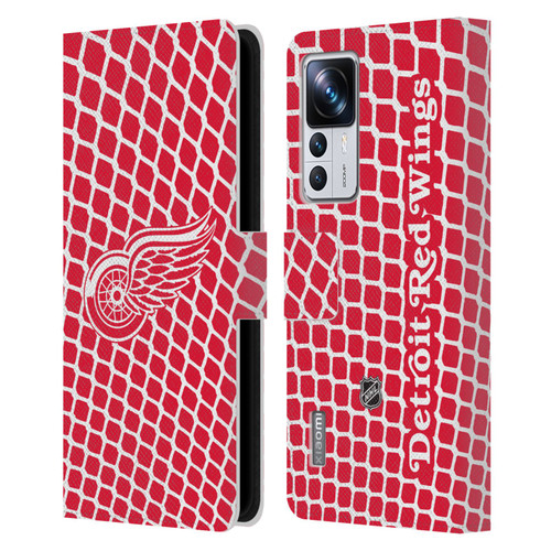 NHL Detroit Red Wings Net Pattern Leather Book Wallet Case Cover For Xiaomi 12T Pro