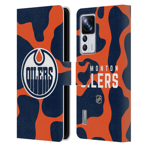 NHL Edmonton Oilers Cow Pattern Leather Book Wallet Case Cover For Xiaomi 12T Pro