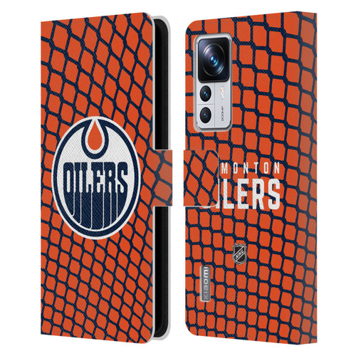 NHL Edmonton Oilers Net Pattern Leather Book Wallet Case Cover For Xiaomi 12T Pro