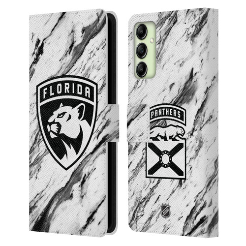 NHL Florida Panthers Marble Leather Book Wallet Case Cover For Samsung Galaxy A14 5G