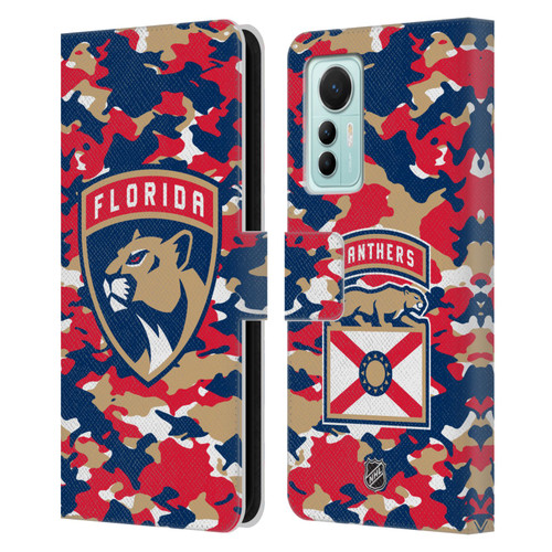 NHL Florida Panthers Camouflage Leather Book Wallet Case Cover For Xiaomi 12 Lite