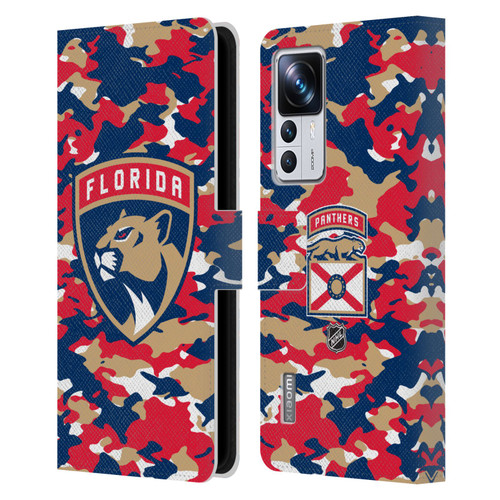 NHL Florida Panthers Camouflage Leather Book Wallet Case Cover For Xiaomi 12T Pro