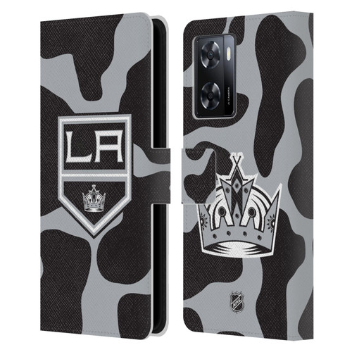 NHL Los Angeles Kings Cow Pattern Leather Book Wallet Case Cover For OPPO A57s