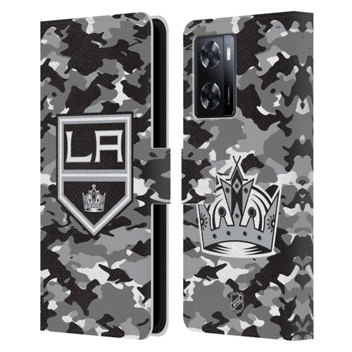 NHL Los Angeles Kings Camouflage Leather Book Wallet Case Cover For OPPO A57s