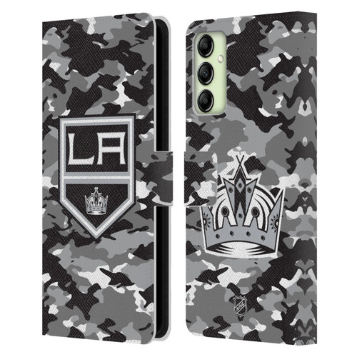NHL Los Angeles Kings Camouflage Leather Book Wallet Case Cover For Samsung Galaxy A14 5G