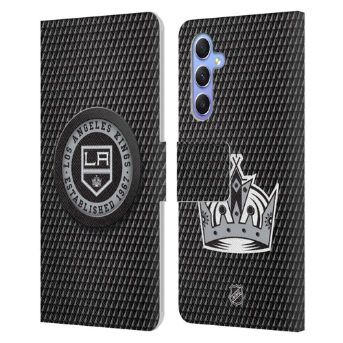 NHL Los Angeles Kings Puck Texture Leather Book Wallet Case Cover For Samsung Galaxy A34 5G NHL Los Angeles Kings Puck Texture Leather Book Wallet Case Cover For Samsung Galaxy A34 5G