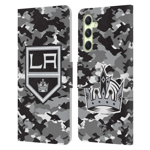 NHL Los Angeles Kings Camouflage Leather Book Wallet Case Cover For Samsung Galaxy A54 5G