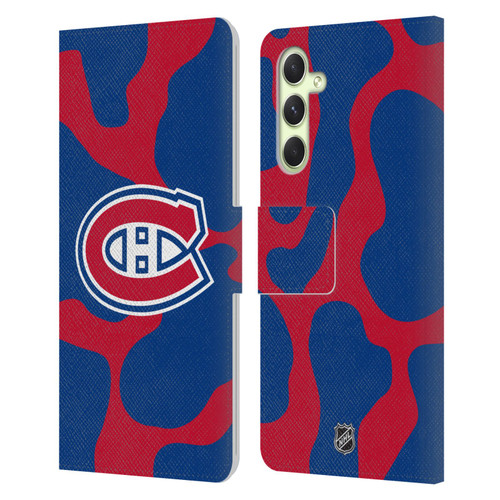 NHL Montreal Canadiens Cow Pattern Leather Book Wallet Case Cover For Samsung Galaxy A54 5G
