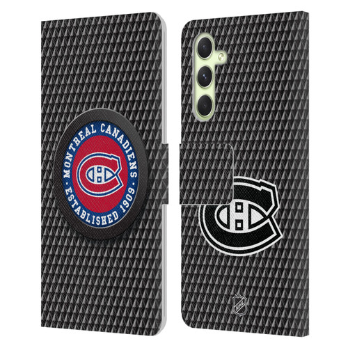 NHL Montreal Canadiens Puck Texture Leather Book Wallet Case Cover For Samsung Galaxy A54 5G