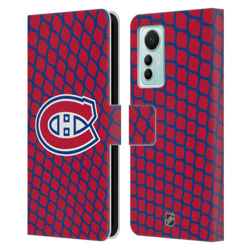 NHL Montreal Canadiens Net Pattern Leather Book Wallet Case Cover For Xiaomi 12 Lite