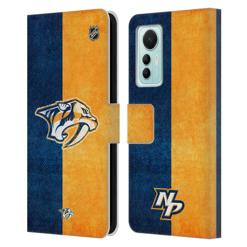 NHL Nashville Predators Half Distressed Leather Book Wallet Case Cover For Xiaomi 12 Lite