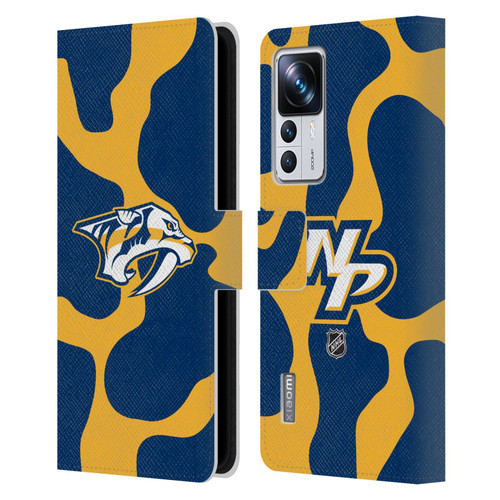 NHL Nashville Predators Cow Pattern Leather Book Wallet Case Cover For Xiaomi 12T Pro