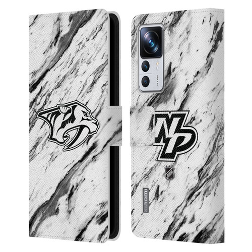 NHL Nashville Predators Marble Leather Book Wallet Case Cover For Xiaomi 12T Pro