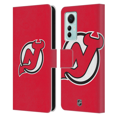 NHL New Jersey Devils Plain Leather Book Wallet Case Cover For Xiaomi 12 Lite