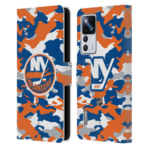 NHL New York Islanders Camouflage Leather Book Wallet Case Cover For Xiaomi 12T Pro