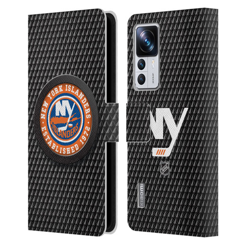 NHL New York Islanders Puck Texture Leather Book Wallet Case Cover For Xiaomi 12T Pro