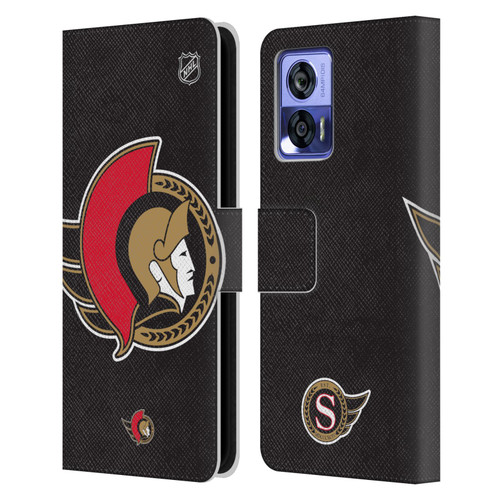 NHL Ottawa Senators Oversized Leather Book Wallet Case Cover For Motorola Edge 30 Neo 5G