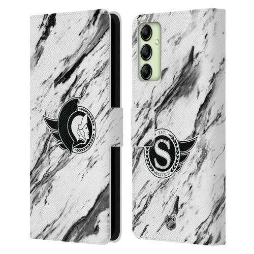 NHL Ottawa Senators Marble Leather Book Wallet Case Cover For Samsung Galaxy A14 5G