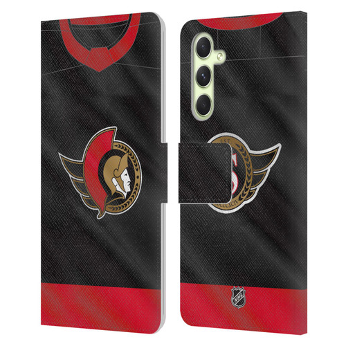 NHL Ottawa Senators Jersey Leather Book Wallet Case Cover For Samsung Galaxy A54 5G