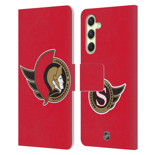 NHL Ottawa Senators Plain Leather Book Wallet Case Cover For Samsung Galaxy A54 5G