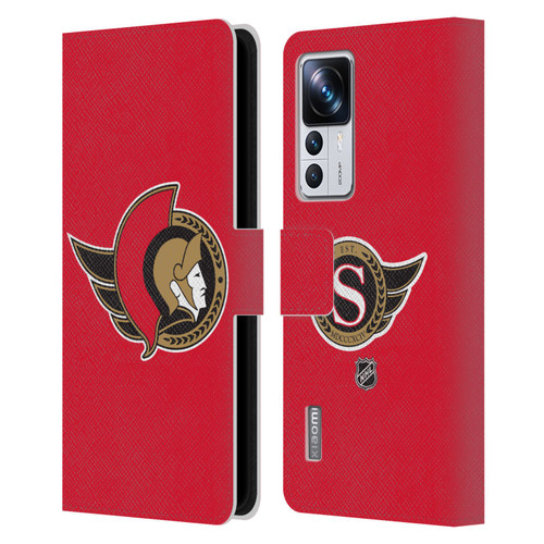 NHL Ottawa Senators Plain Leather Book Wallet Case Cover For Xiaomi 12T Pro