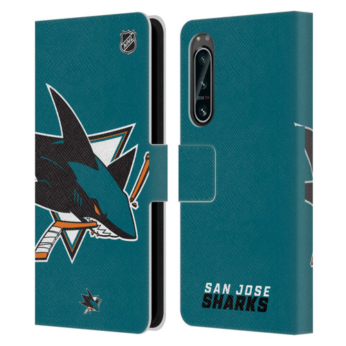 NHL San Jose Sharks Oversized Leather Book Wallet Case Cover For Sony Xperia 5 IV