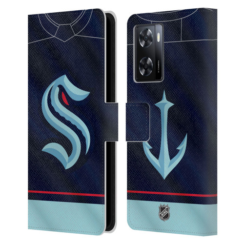 NHL Seattle Kraken Jersey Leather Book Wallet Case Cover For OPPO A57s