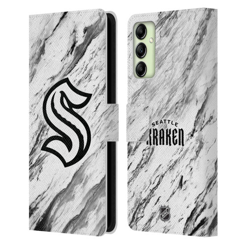 NHL Seattle Kraken Marble Leather Book Wallet Case Cover For Samsung Galaxy A14 5G