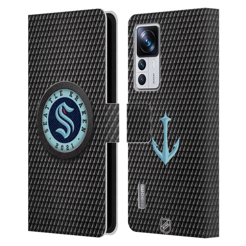 NHL Seattle Kraken Puck Texture Leather Book Wallet Case Cover For Xiaomi 12T Pro