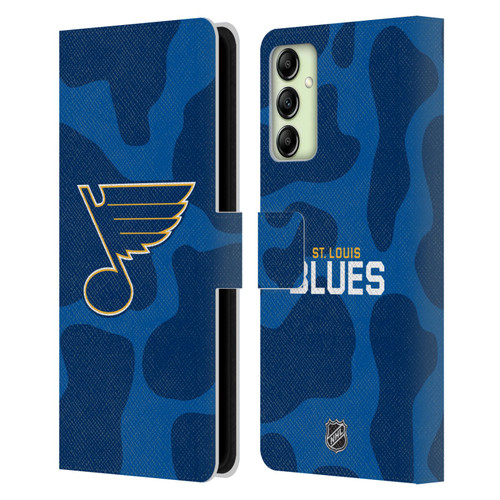 NHL St Louis Blues Cow Pattern Leather Book Wallet Case Cover For Samsung Galaxy A14 5G