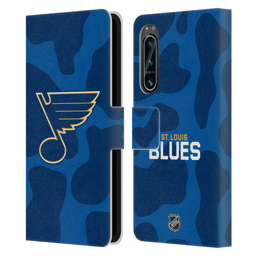 NHL St Louis Blues Cow Pattern Leather Book Wallet Case Cover For Sony Xperia 5 IV