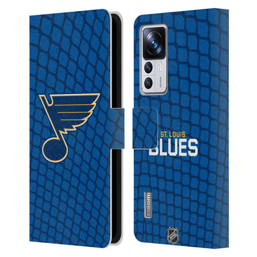 NHL St Louis Blues Net Pattern Leather Book Wallet Case Cover For Xiaomi 12T Pro