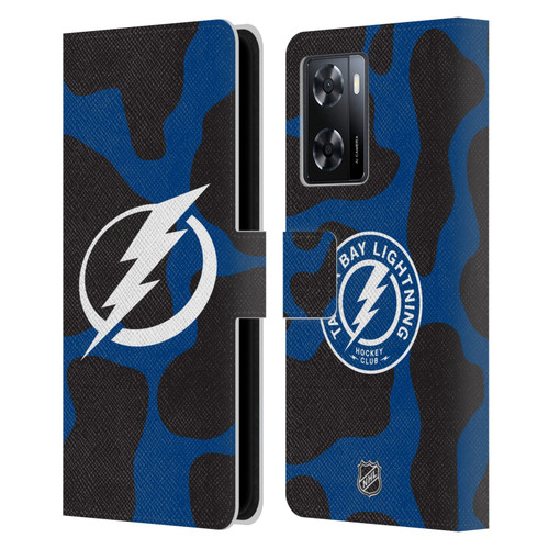 NHL Tampa Bay Lightning Cow Pattern Leather Book Wallet Case Cover For OPPO A57s