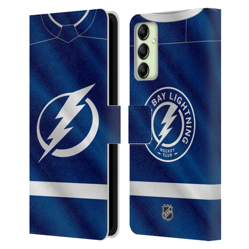 NHL Tampa Bay Lightning Jersey Leather Book Wallet Case Cover For Samsung Galaxy A14 5G