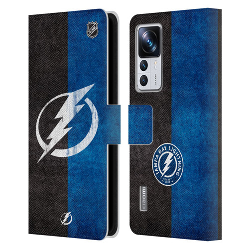NHL Tampa Bay Lightning Half Distressed Leather Book Wallet Case Cover For Xiaomi 12T Pro