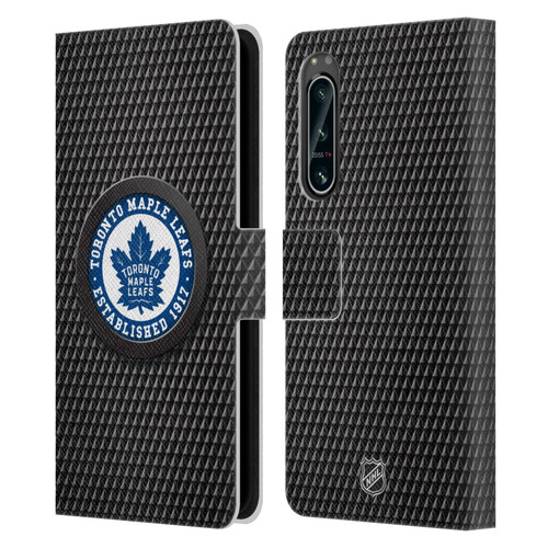 NHL Toronto Maple Leafs Puck Texture Leather Book Wallet Case Cover For Sony Xperia 5 IV