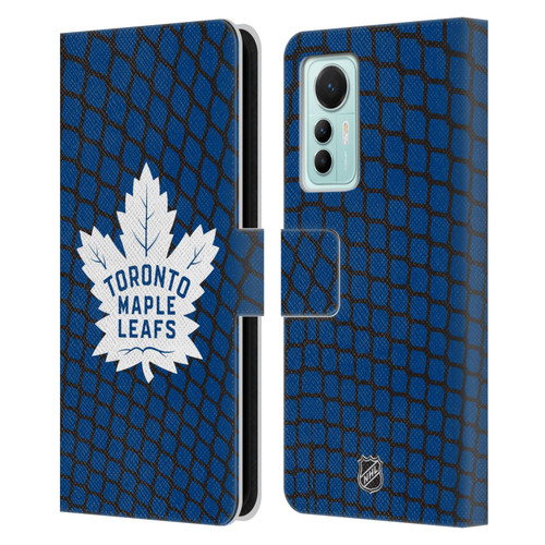 NHL Toronto Maple Leafs Net Pattern Leather Book Wallet Case Cover For Xiaomi 12 Lite